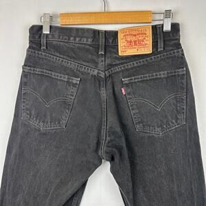 Levi's 505 Black Denim Jeans Straight Leg Vintage 1999 Men's Size 31x32
